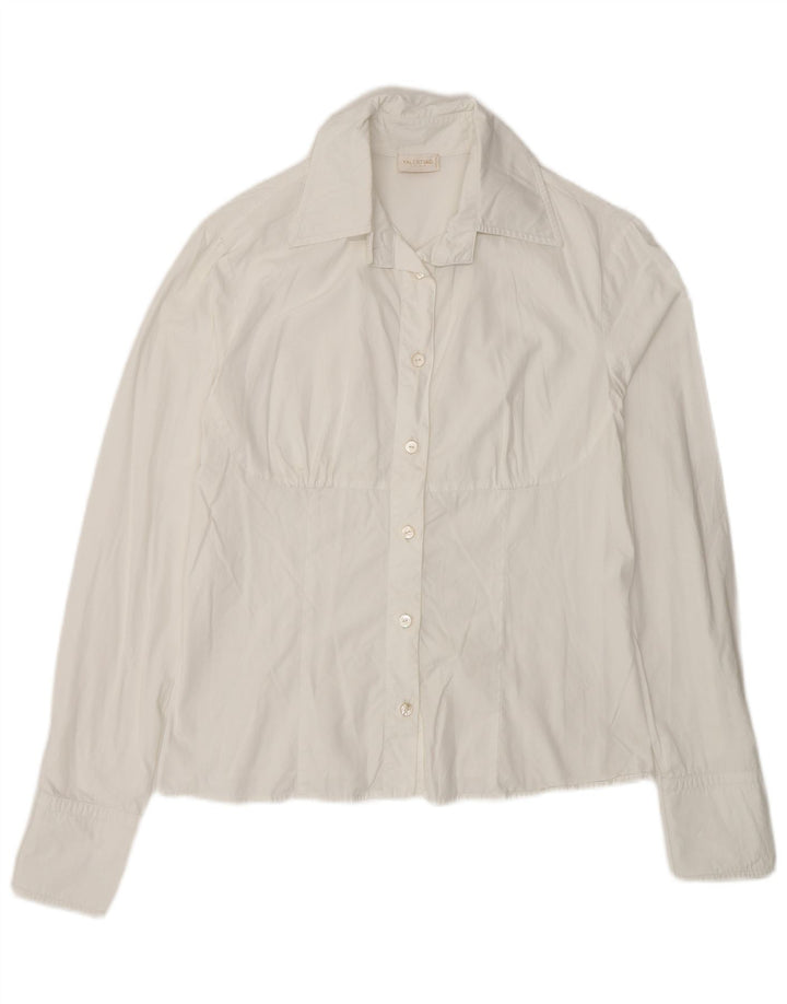Valentino Chemise Femme UK 10 Small Blanc Coton