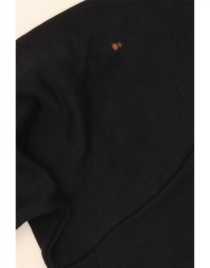 Nike Femme Crop Graphic Sweatshirt Jumper UK 14 Medium Noir Polyester
