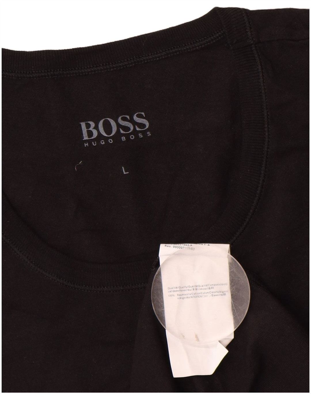 Hugo Boss Hommes T-Shirt Top Large Noir Coton