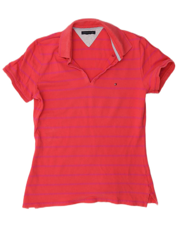 Tommy Hilfiger Polo coupe régulière pour femme UK 14 rayé rouge moyen