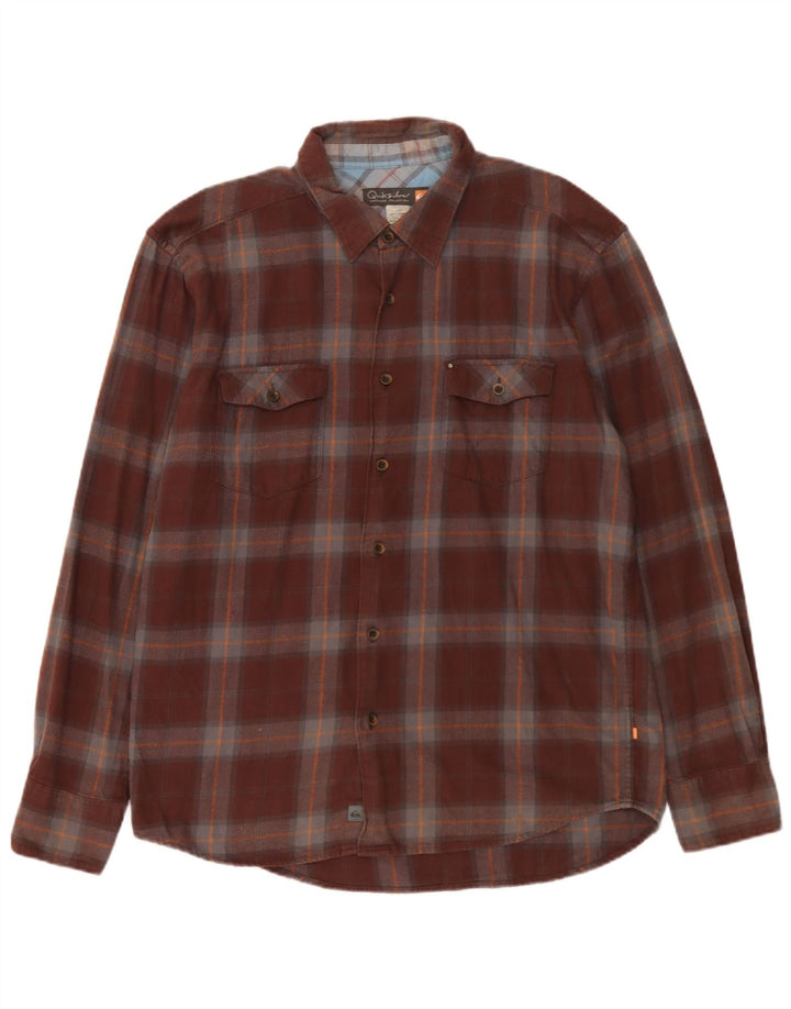 Quiksilver Chemise en flanelle pour homme en coton à carreaux marron
