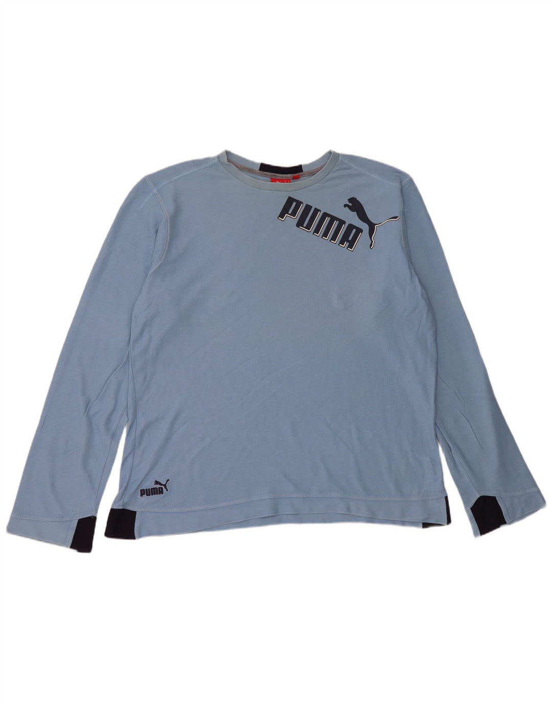 PUMA Haut graphique à manches longues pour homme XL en coton bleu