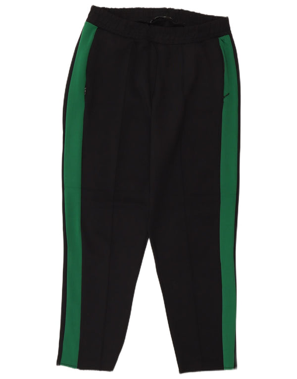Zara Pantalon De Survêtement Femme UK 12 Medium Noir Colourblock Polyamide