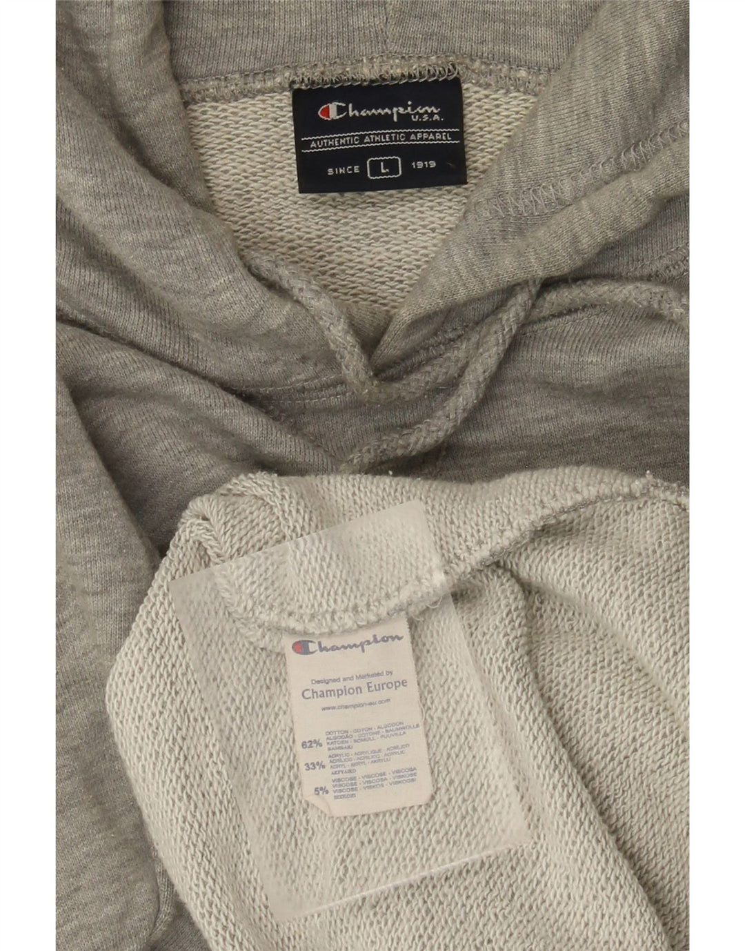 Champion Pull à capuche graphique pour hommes, grand coton gris