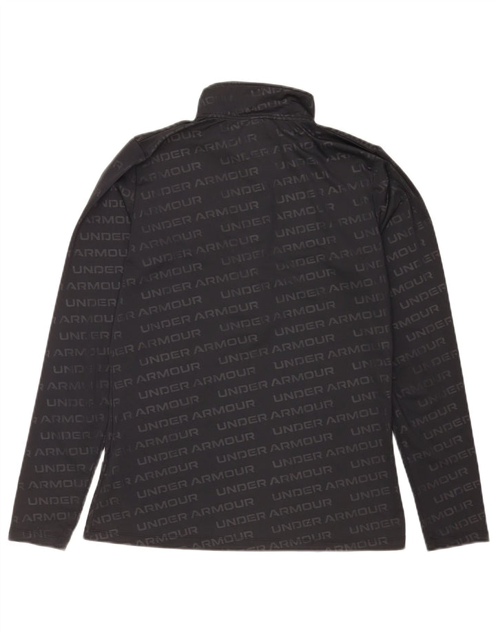 Under Armour Haut graphique à manches longues et col zippé pour femme UK 12 Medium Noir