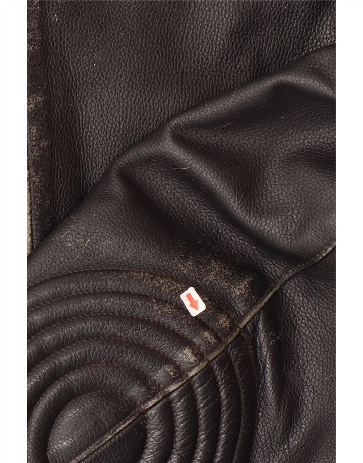 Highway 1 Veste de motard en cuir pour homme Taille 60 4XL Cuir noir