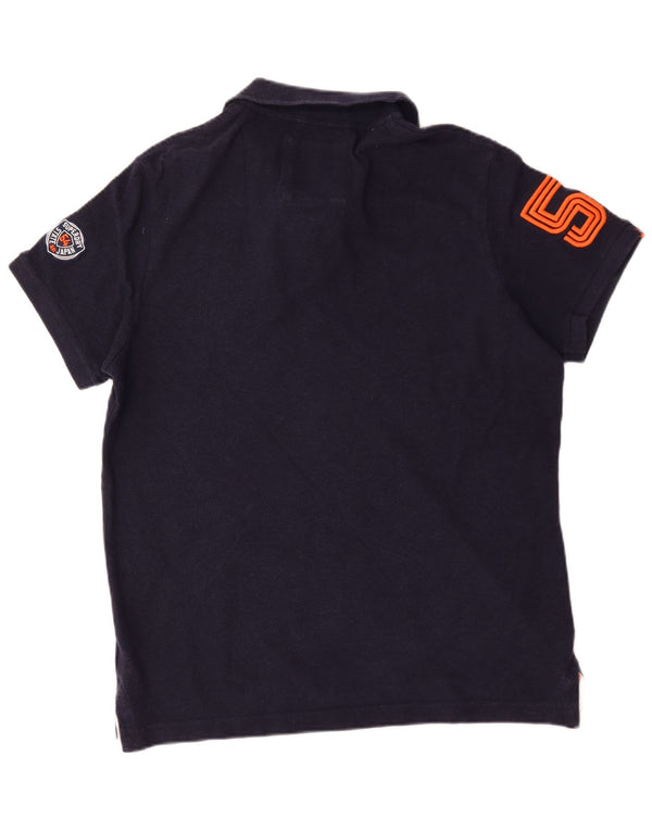 Superdry Polo Graphique Homme 2XL Bleu Marine Coton