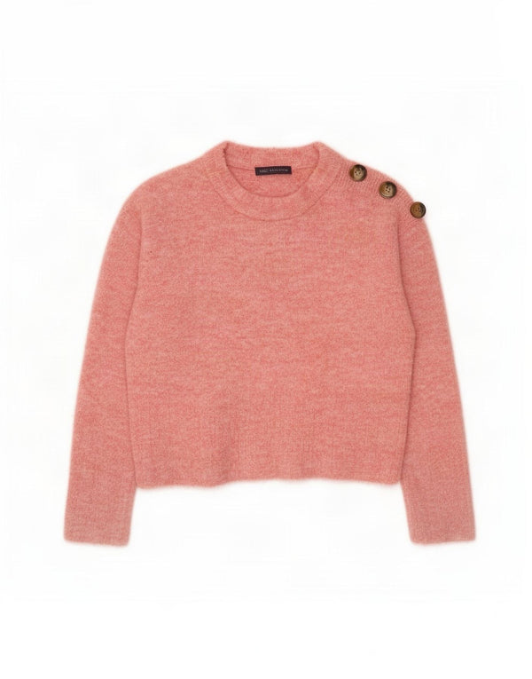 Marks & Spencer Pull ample à col rond pour femme Rose moyen UK 14