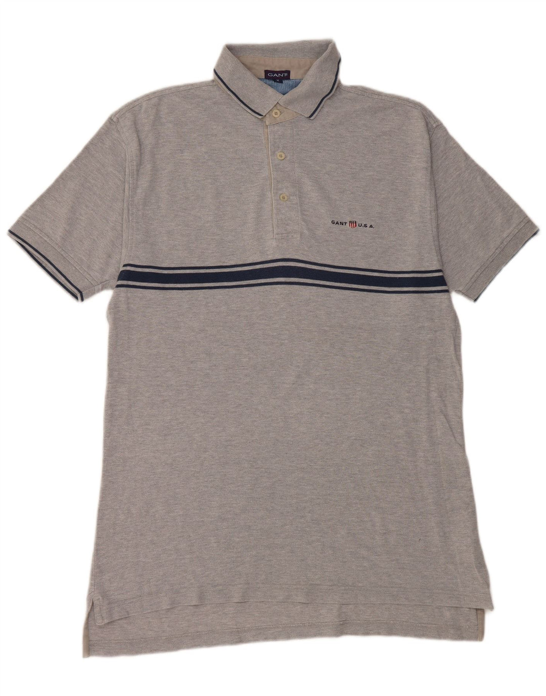 Gant Polo Homme Gris Moyen Rayé Coton