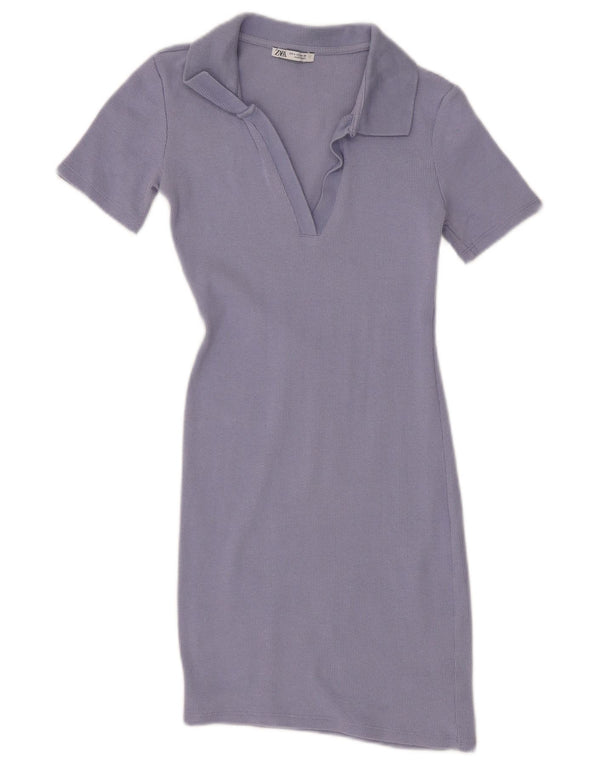 Zara Robe Polo Femme UK 8 Small Violet