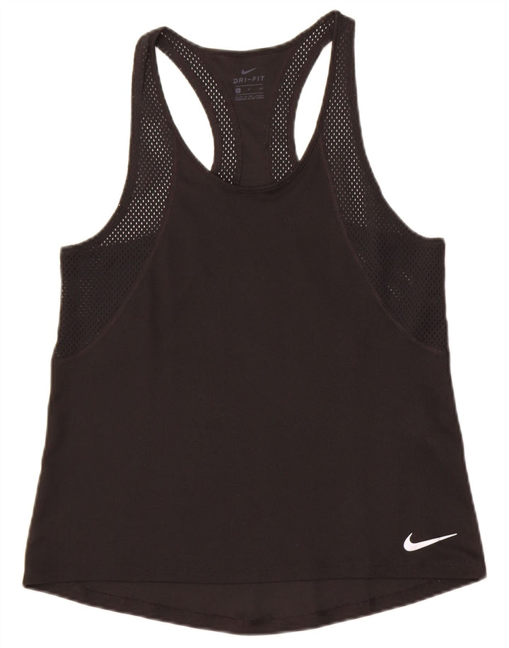 Nike Femme Dri Fit Débardeur UK 10 Petit Noir Polyester
