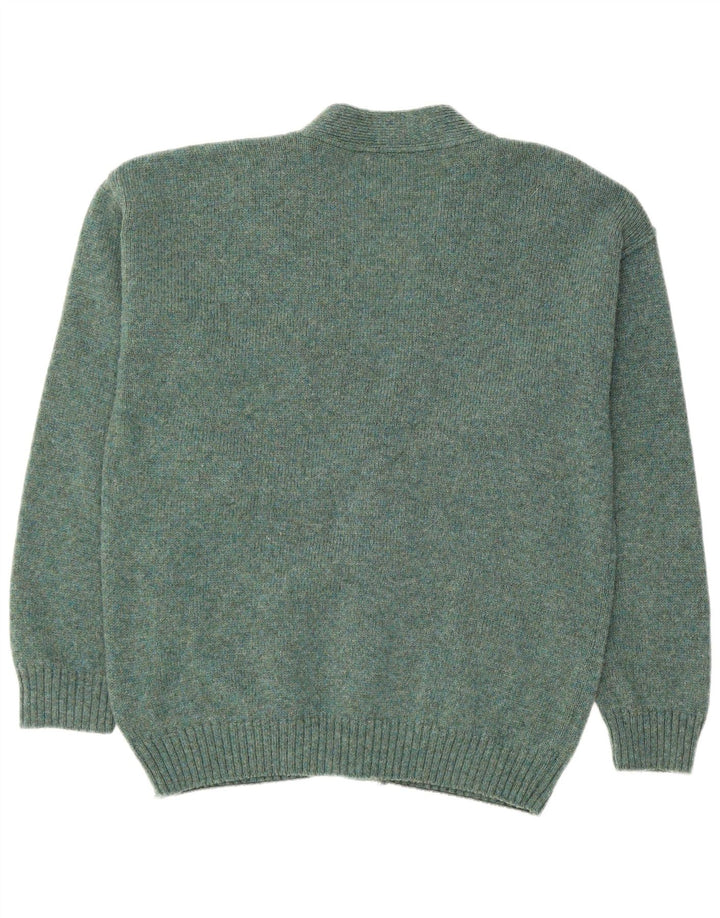 VINTAGE Pull Cardigan Homme XL Laine Verte
