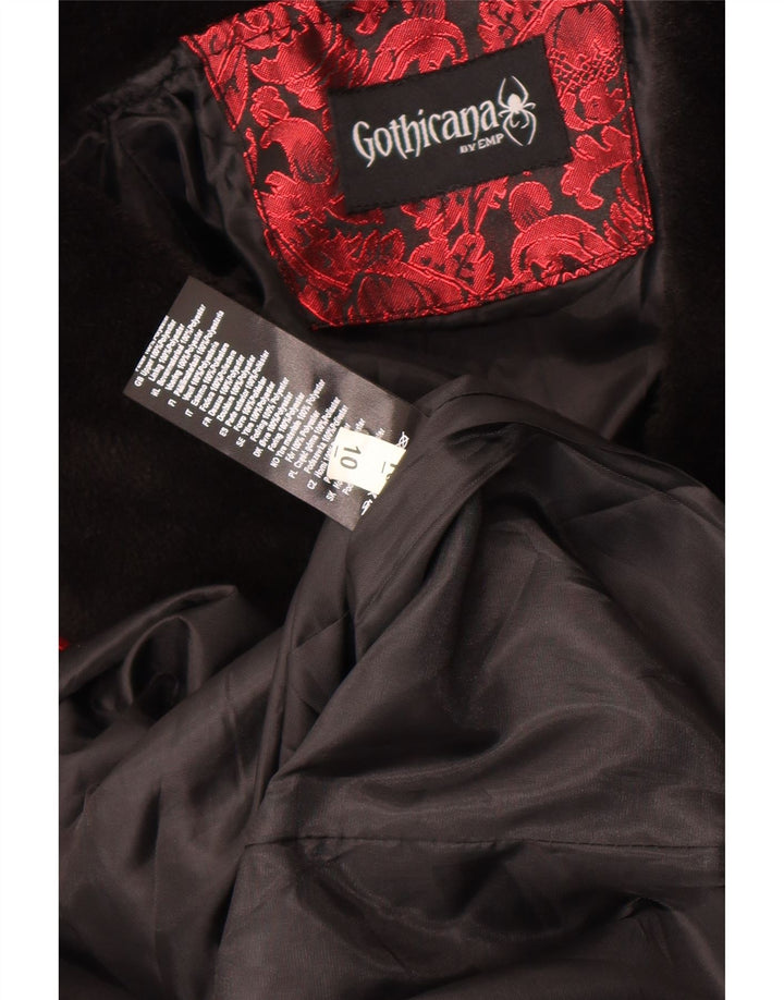 EMP Manteau gothique à double boutonnage pour femme UK 10 Petit rouge floral en polyester