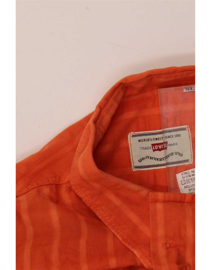 Levi's Chemise XL Orange Check Coton Homme
