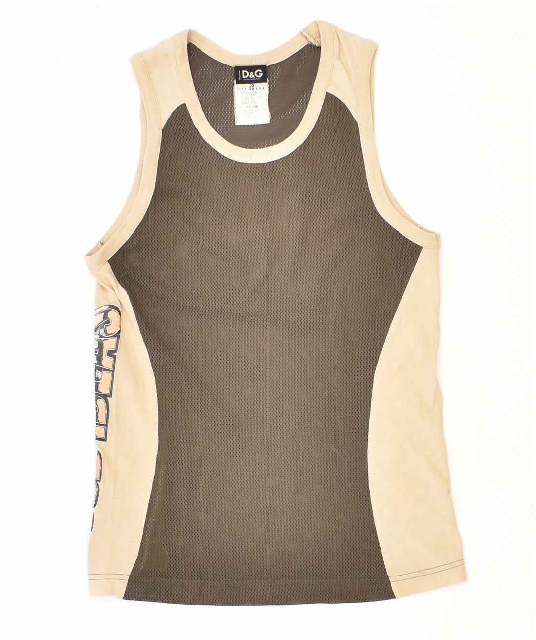 DOLCE & GABBANA Débardeur Coupe Slim Femme IT 46 Large Kaki Polyester