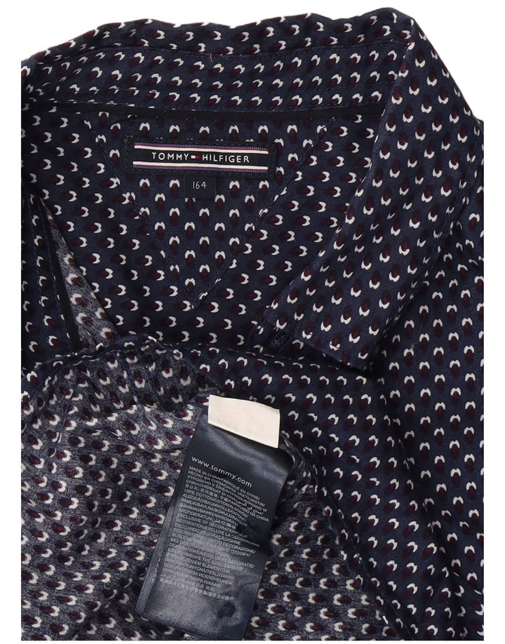 TOMMY HILFIGER Chemise à motif abstrait garçon 13-14 ans bleu marine coton
