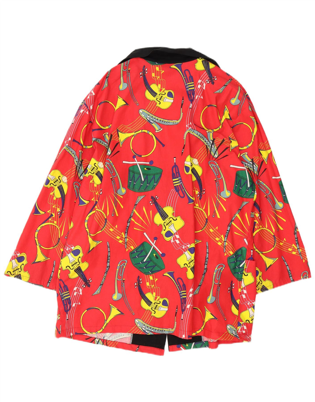 vintage Femmes Motif Abstrait Double Breasted Manteau EU 50 3XL Coton Rouge
