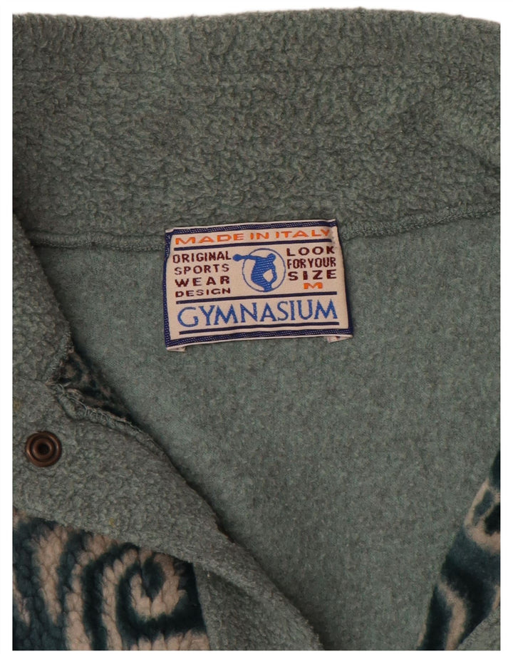 Gymnasium Pull polaire à col boutonné pour homme en polyester géométrique vert moyen