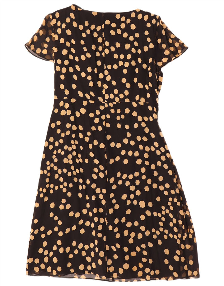 Fenn Wright Manson Robe trapèze pour femme UK 14 Grande soie à pois noirs