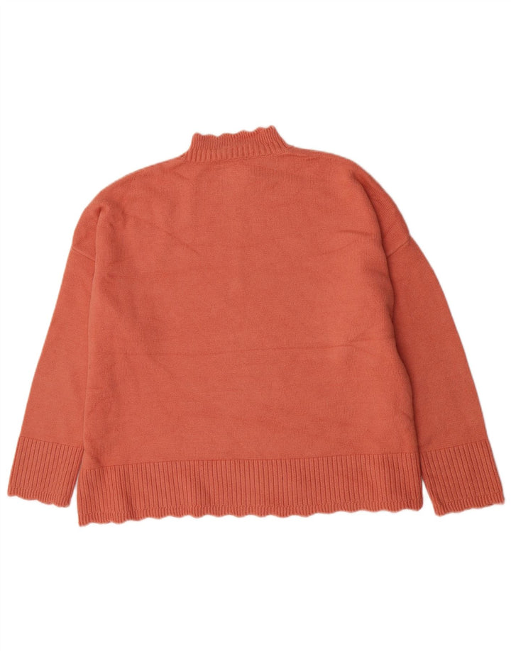 Oasis Pull col roulé pour femme UK 16 Large Orange Viscose