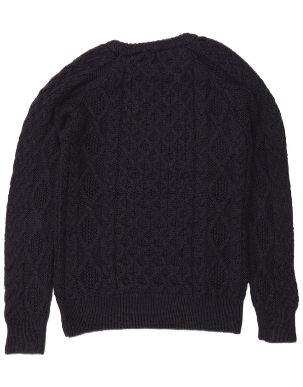 Zara Homme Col Bateau Pull Pull Large Bleu Marine Laine
