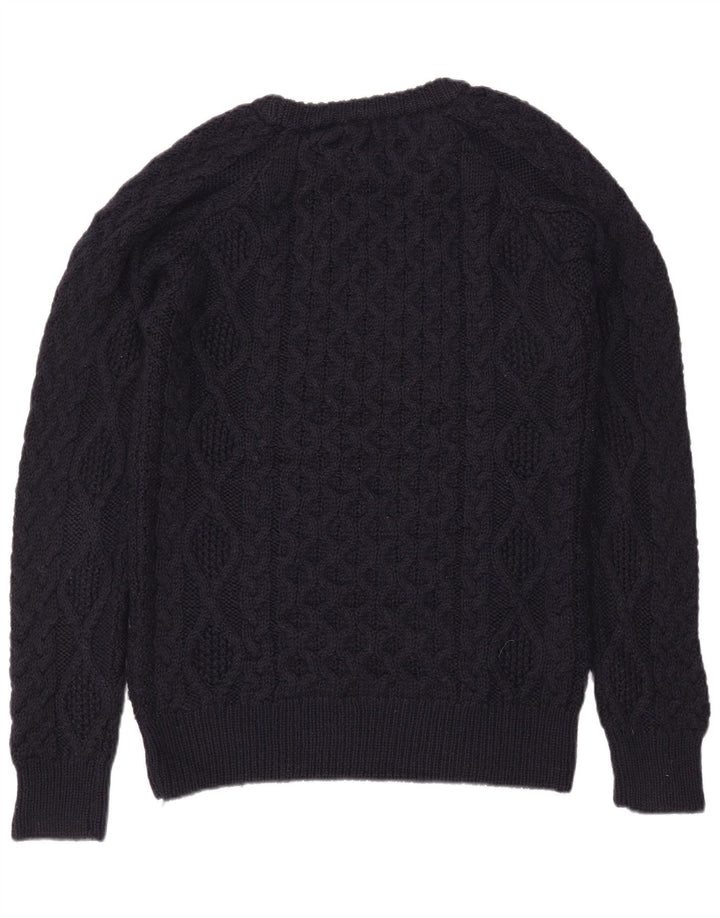 Zara Homme Col Bateau Pull Pull Large Bleu Marine Laine