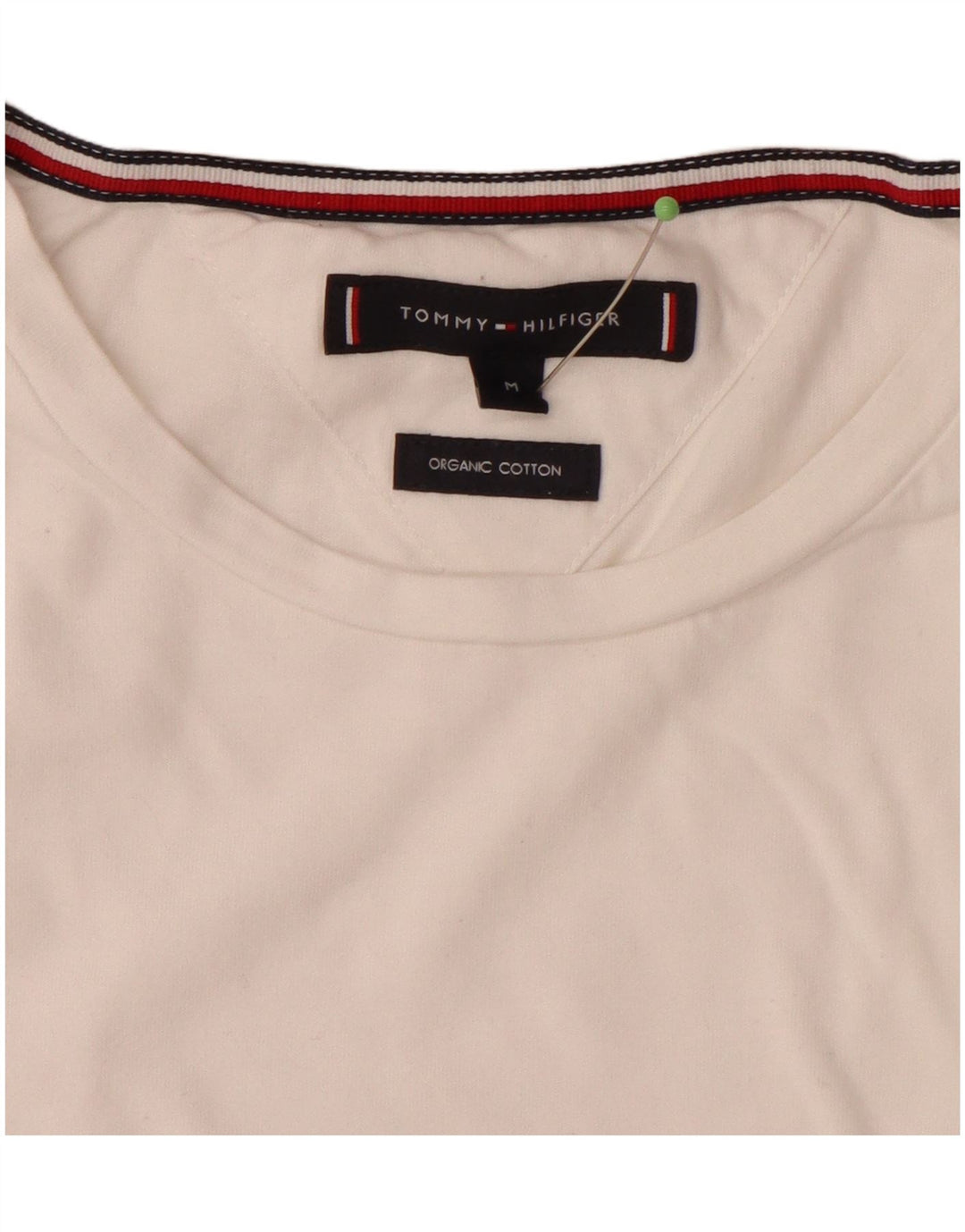TOMMY HILFIGER Mens Graphic T-Shirt Top Medium White Cotton