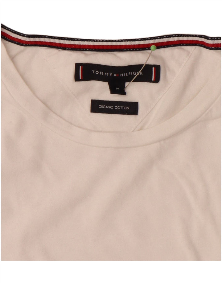TOMMY HILFIGER Mens Graphic T-Shirt Top Medium White Cotton
