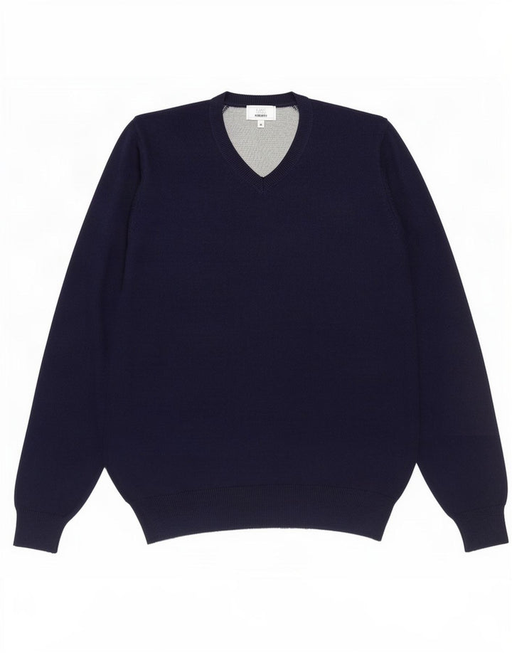 Marks & Spencer Pull Regular Fit Col V Homme Bleu Marine Moyen