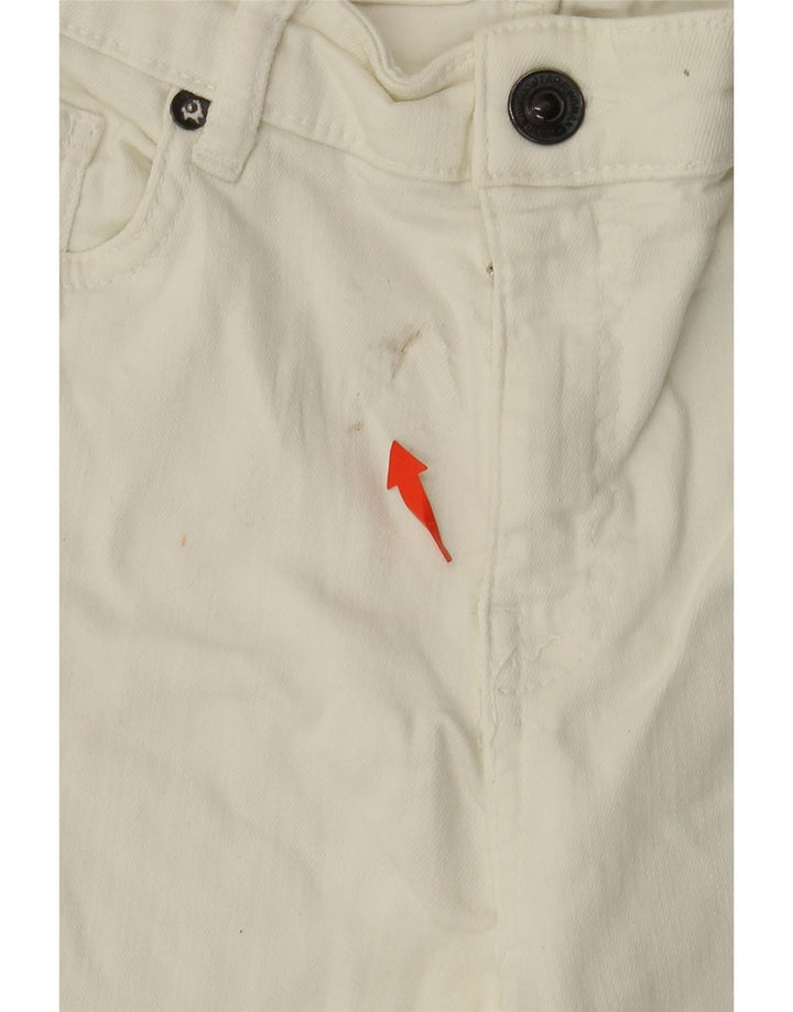 ZARA Jean slim pour femme EU 38 Small W28 L26 Blanc