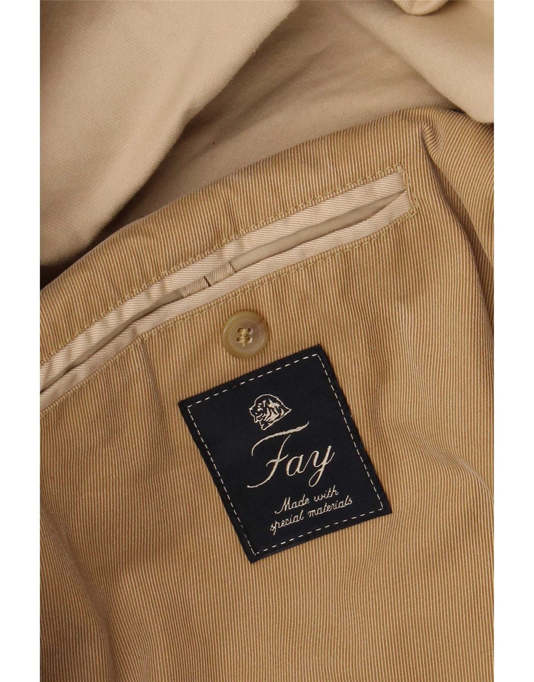 Fay Veste blazer utilitaire à 4 boutons pour homme UK 40 Large Beige