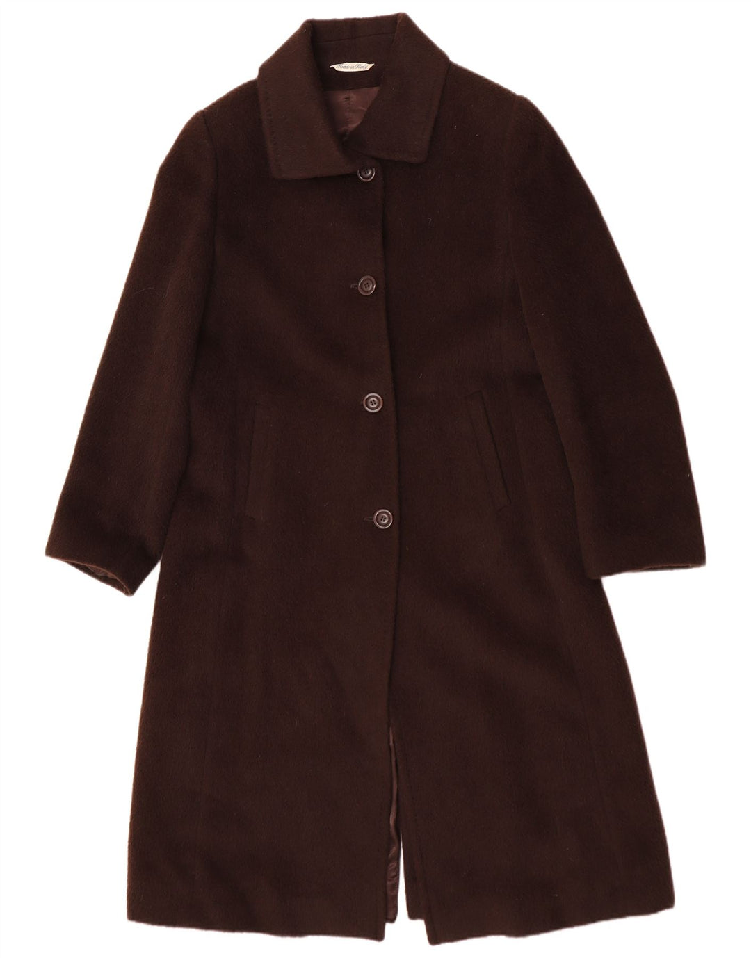 vintage Femme Pardessus IT 48 XL Laine Brune