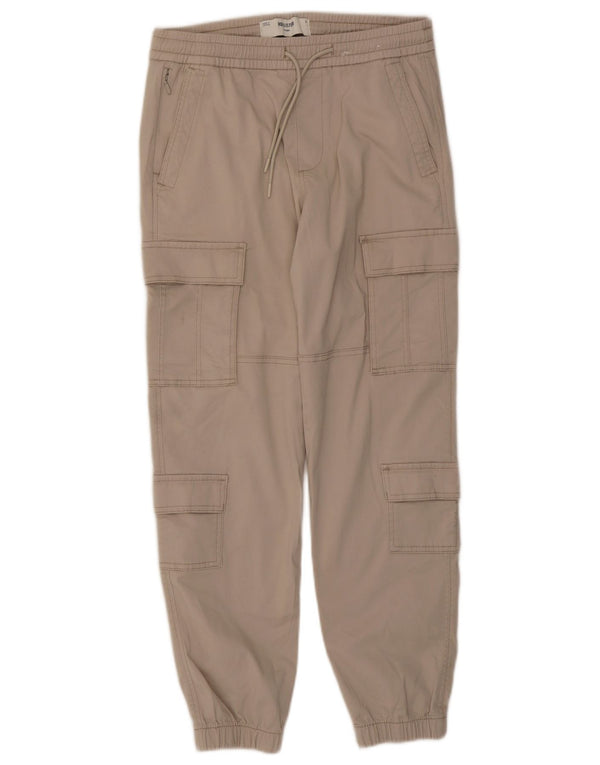 Hollister Mens Joggers Cargo Trousers Small W29 L28 Beige Cotton