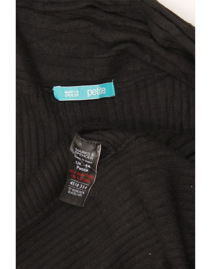 Marks & Spencer Pull cardigan asymétrique pour femme UK 14 Noir moyen