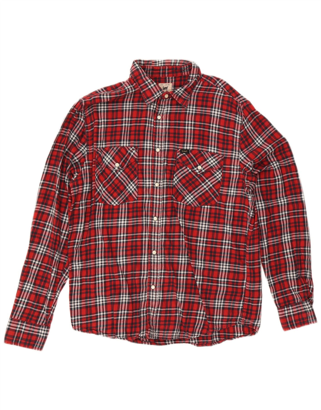 Lee Chemise Flanelle Homme XL Rouge Carreaux Coton