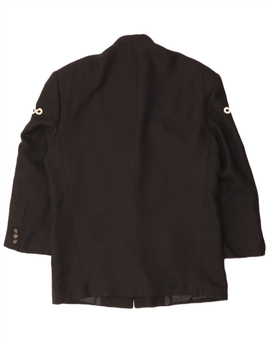 VINTAGE Homme 5 Bouton Blazer Veste UK 40 Grande Viscose Noire