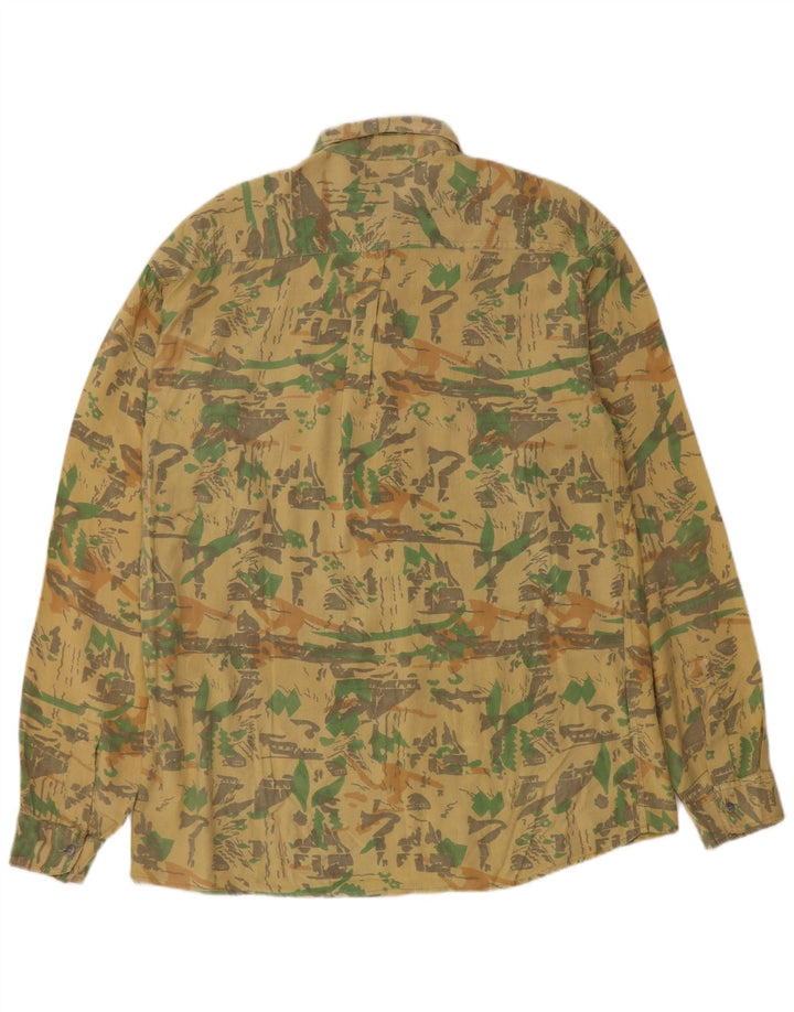 Ozone Chemise à Motifs Abstraits Homme Jaune Moyen Viscose