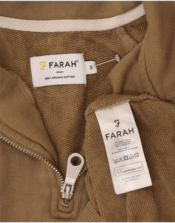 Farah Sweat-shirt zippé 1/4 pour homme, petit coton vert