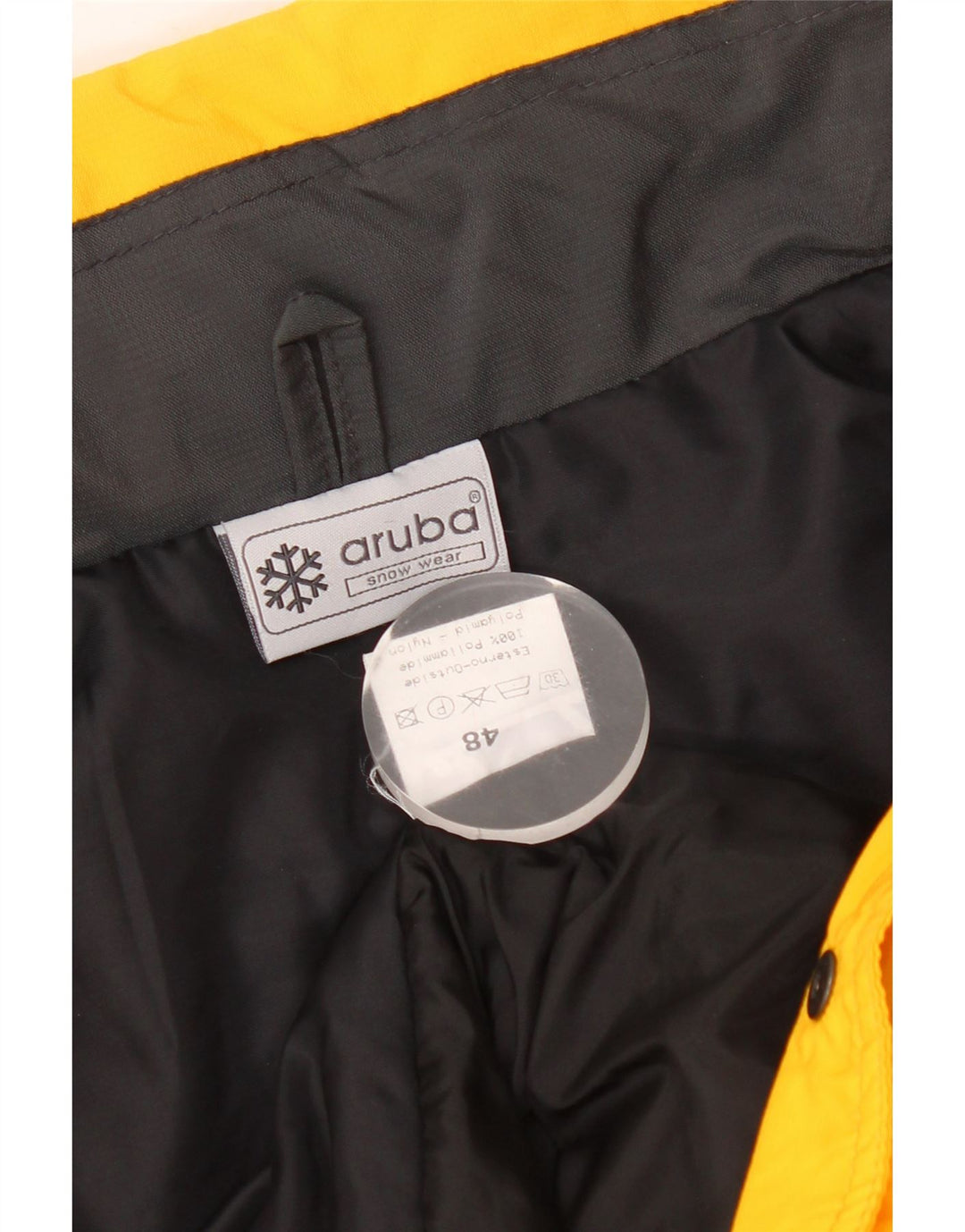 Veste de ski imperméable vintage pour homme IT 48 Medium Yellow Colourblock