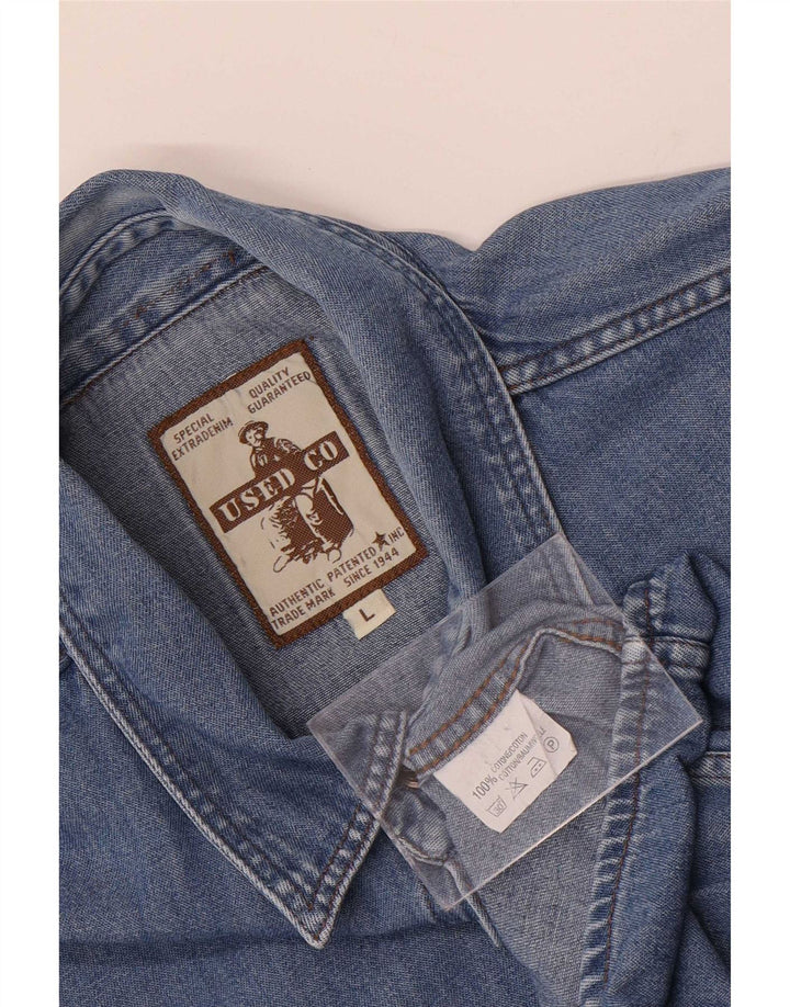 chemise en denim homme vintage grand coton bleu