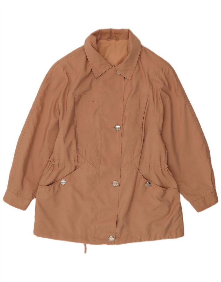 Veste Bomber Femme Vintage UK 16 Grand Polyester Beige