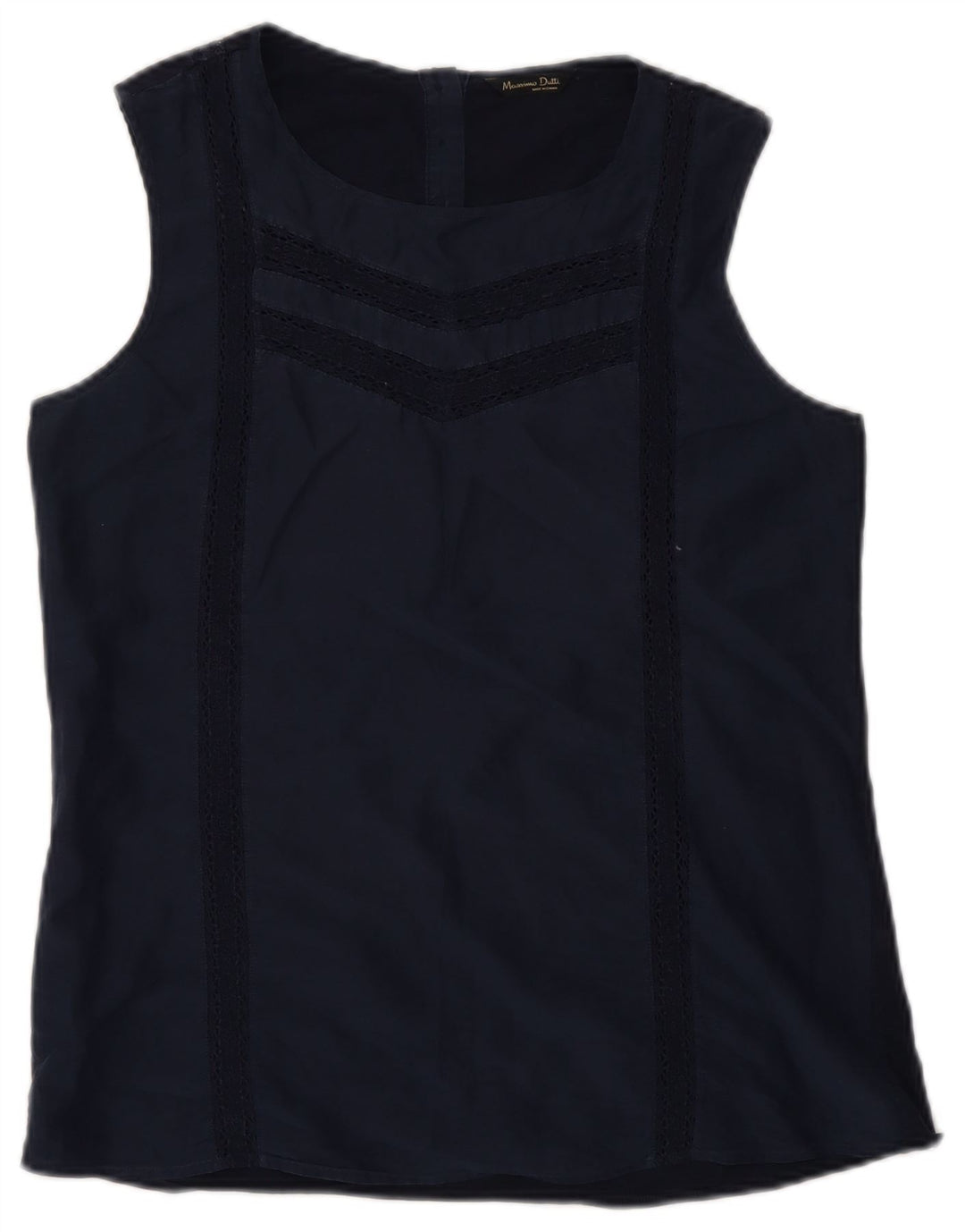 Massimo Dutti Débardeur pour femme UK 12 Bleu marine moyen