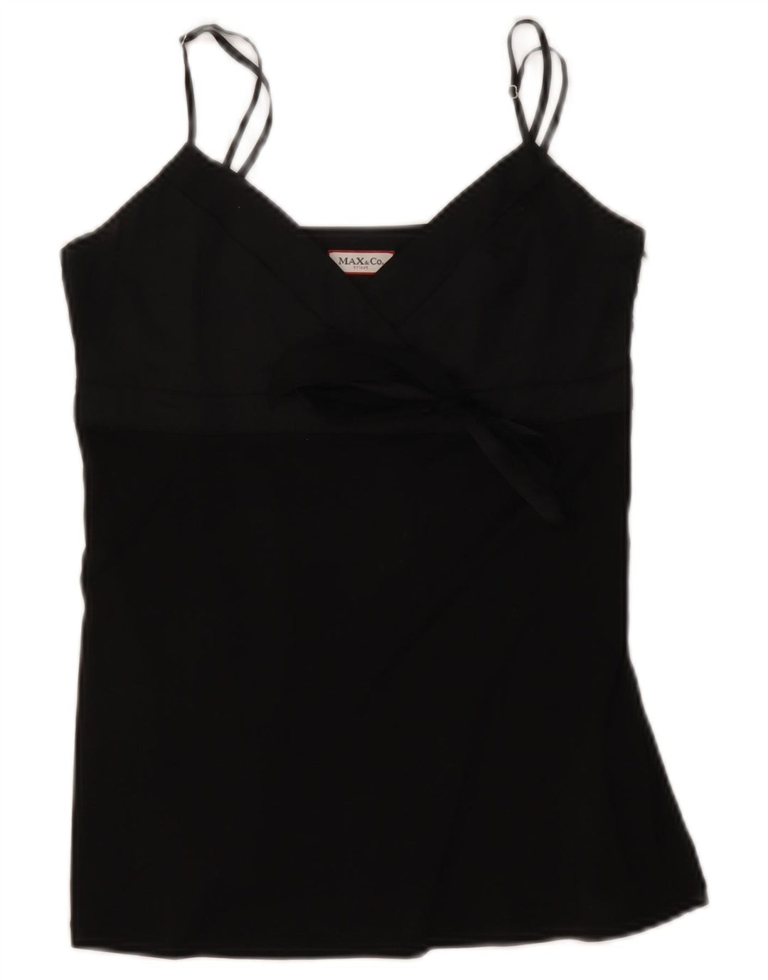Max & Co. Femmes Crop Cami Top UK 12 Moyen Noir Soie