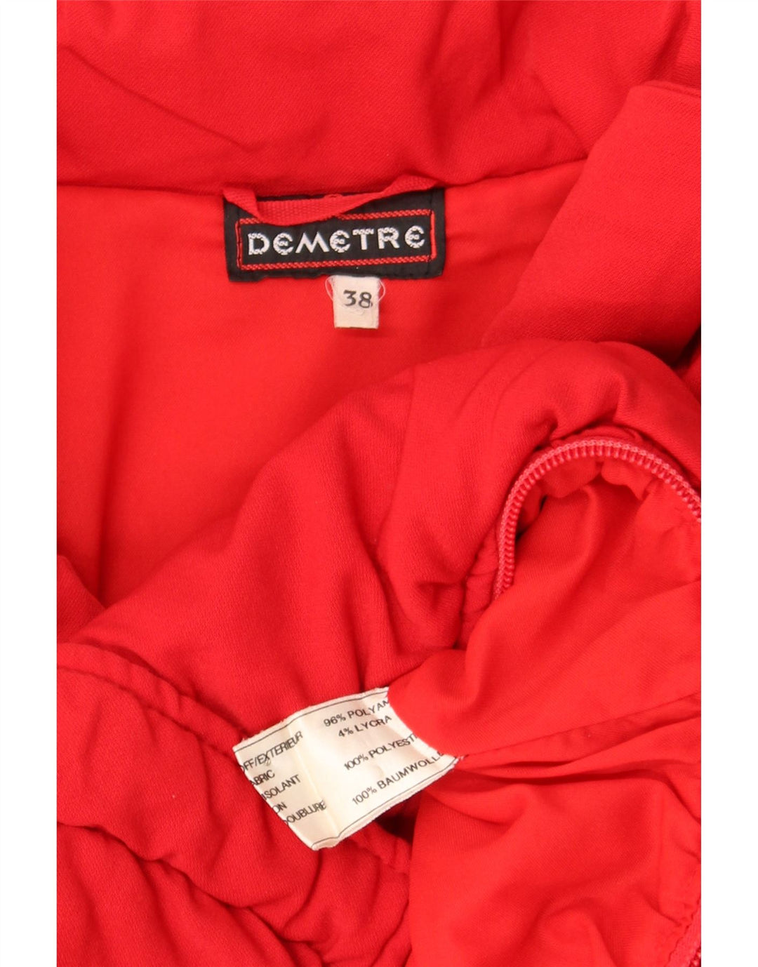 veste rembourrée crop femme vintage EU 38 Polyamide rouge moyen