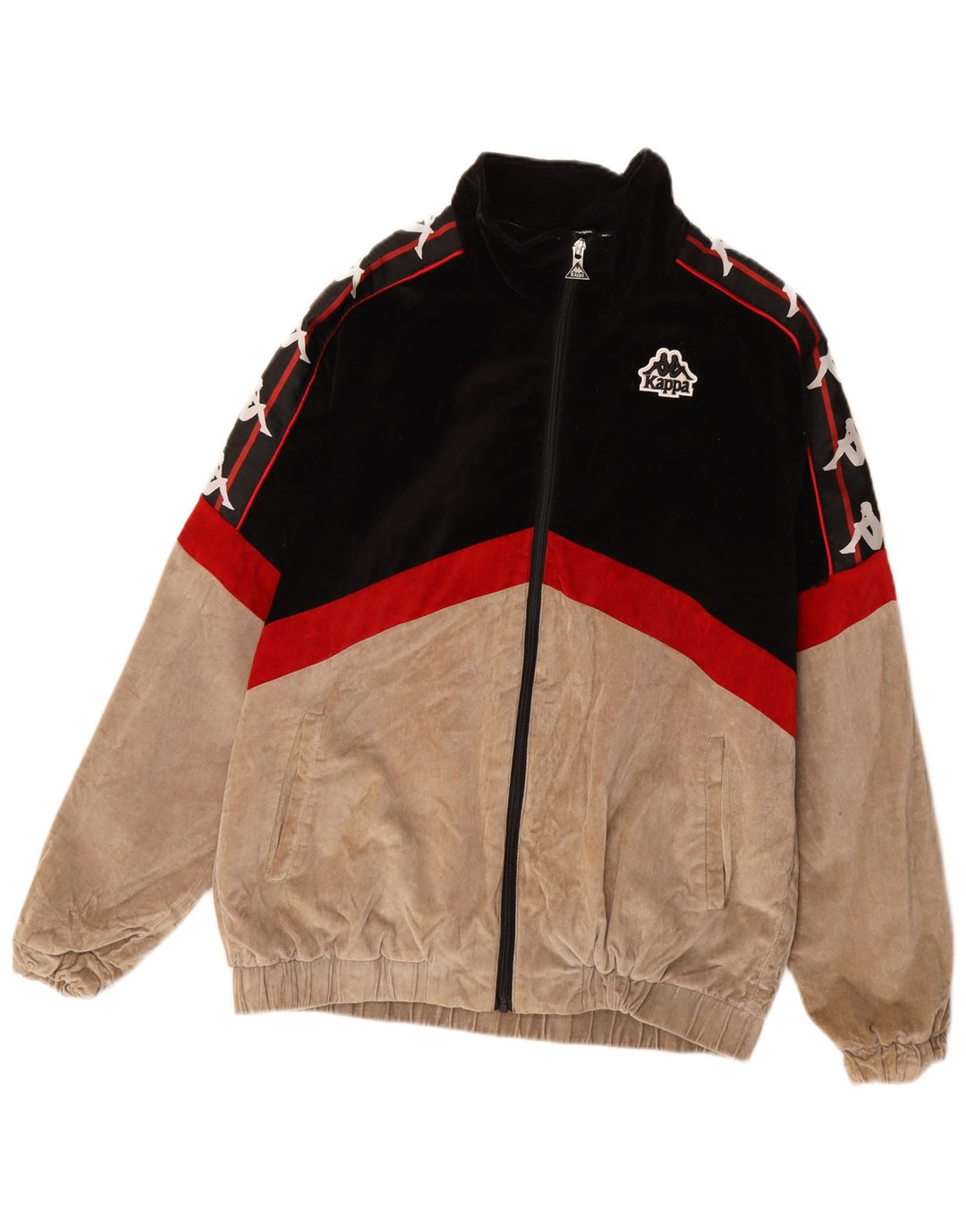 Kappa Veste Bomber Graphique Homme UK 38 Coton Colorblock Noir Moyen