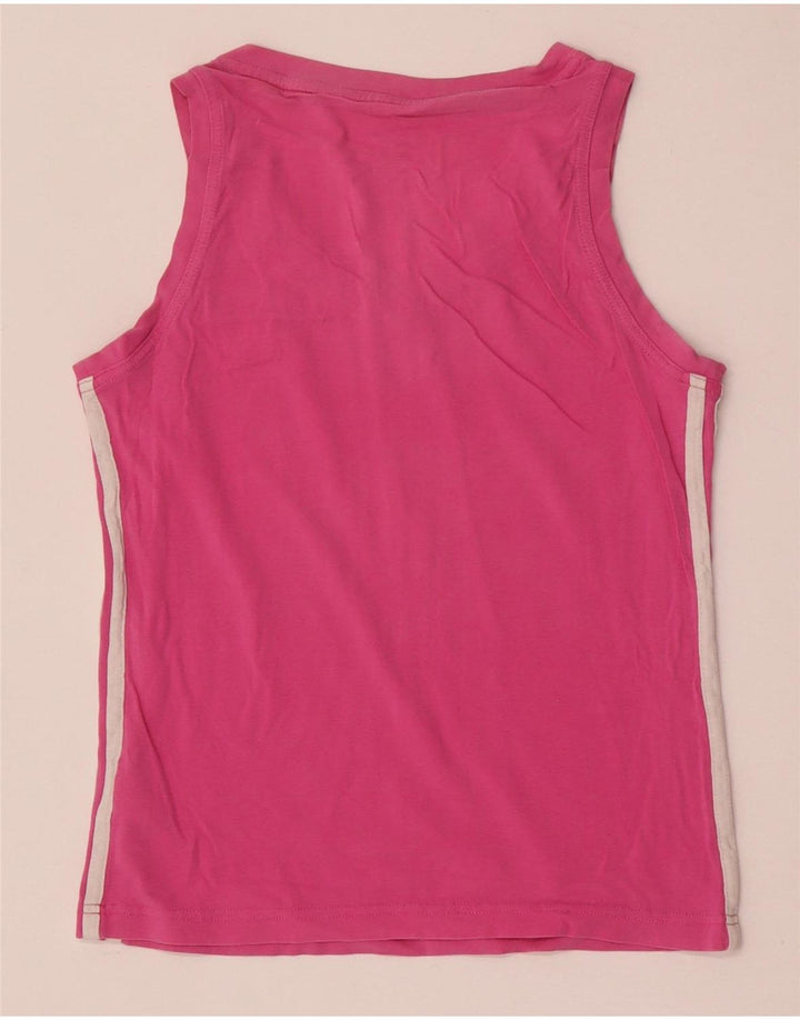 Adidas Womens Crop Vest Top UK 12 Coton Rose Moyen