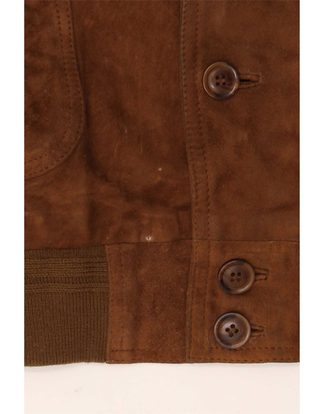 vintage Mens Suede Bomber Jacket IT 54 2XL Cuir Marron