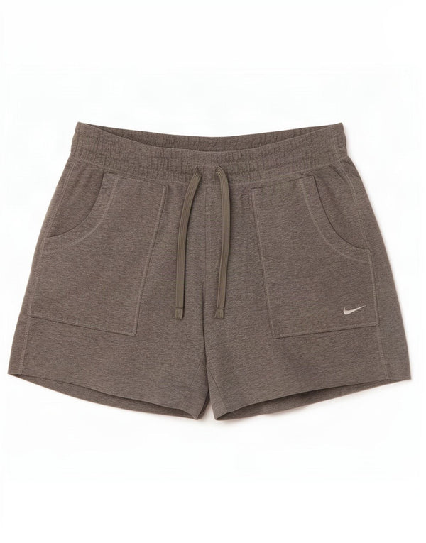 Nike Short de sport pour femme UK 12/14 Gris moyen en coton