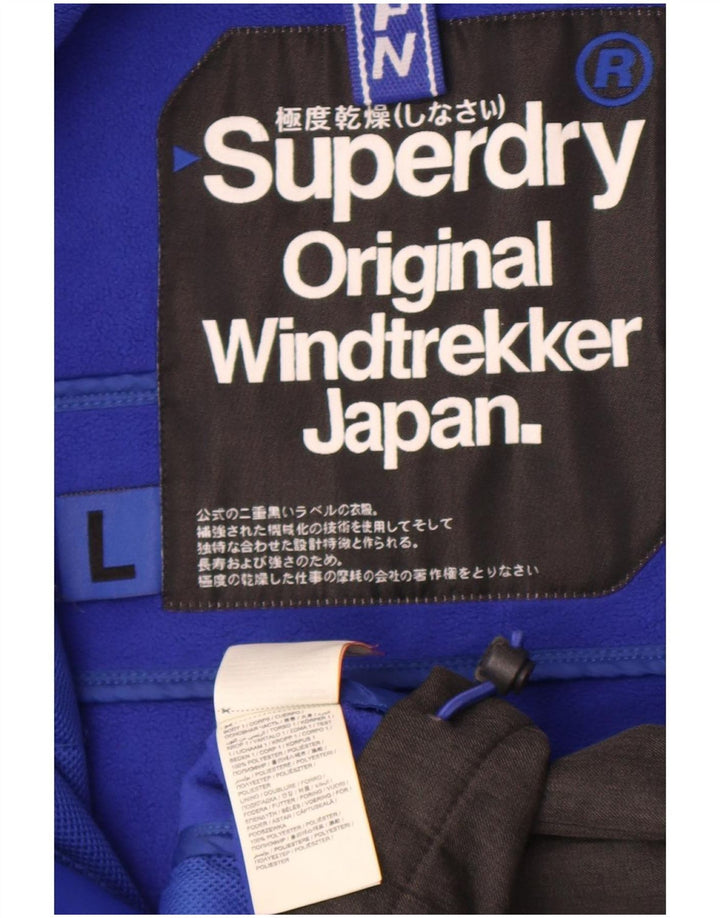 Superdry Veste coupe-vent graphique Windtrekker pour homme UK 40 Large Gris
