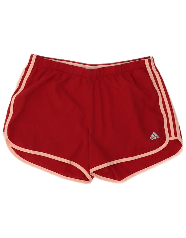 ADIDAS Short de sport Climalite pour femme UK 14 Large Rouge Polyester
